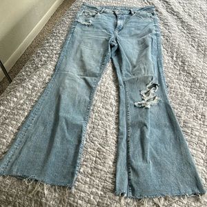 American Eagle raw edge flare jeans
